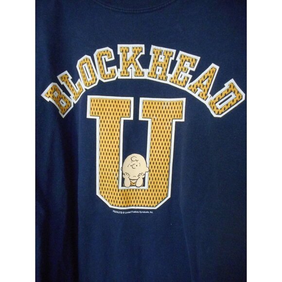 Vtg Blue Charlie Brown Blockhead U Tee T-Shirt Short Sleeve cotton blend Unisex - Picture 2 of 4